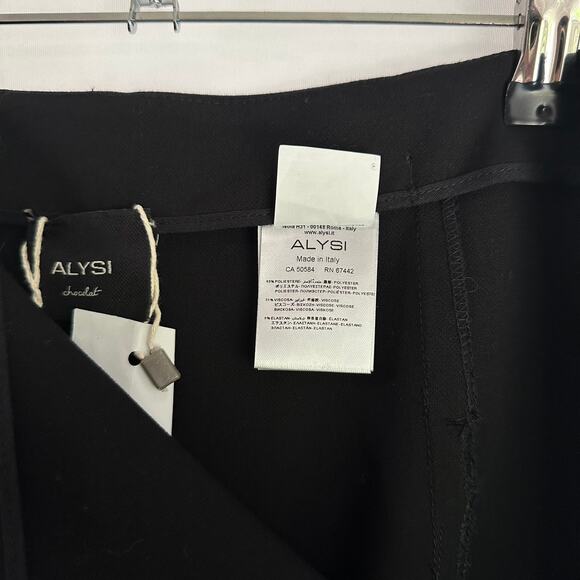 NWT Alysi Chocolat Black New York Classic A-Line Midi Skirt Sz 4 - Picture 4 of 8